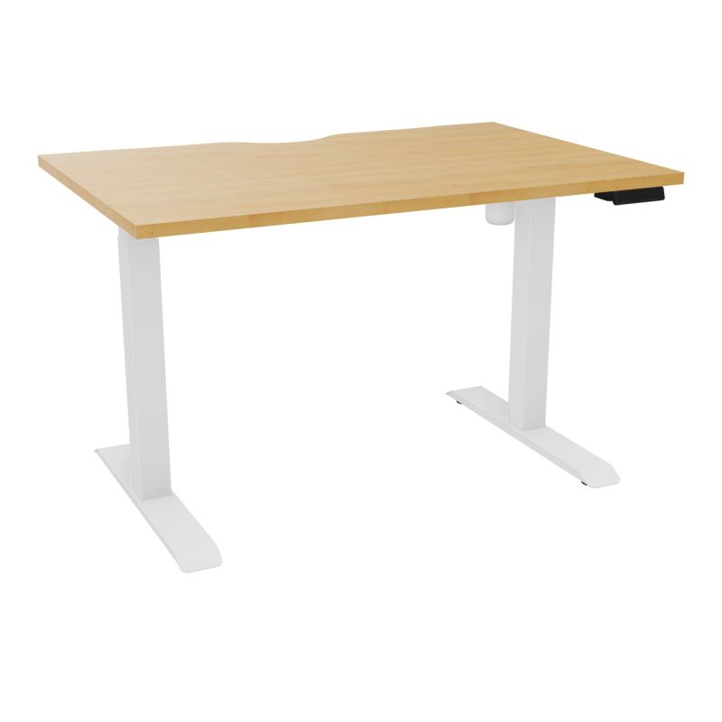 LUTZ 2 BUREAU L120 P80CM EP25 PLAT.ECHANCRURE MOTORISE EUR  R5 SO