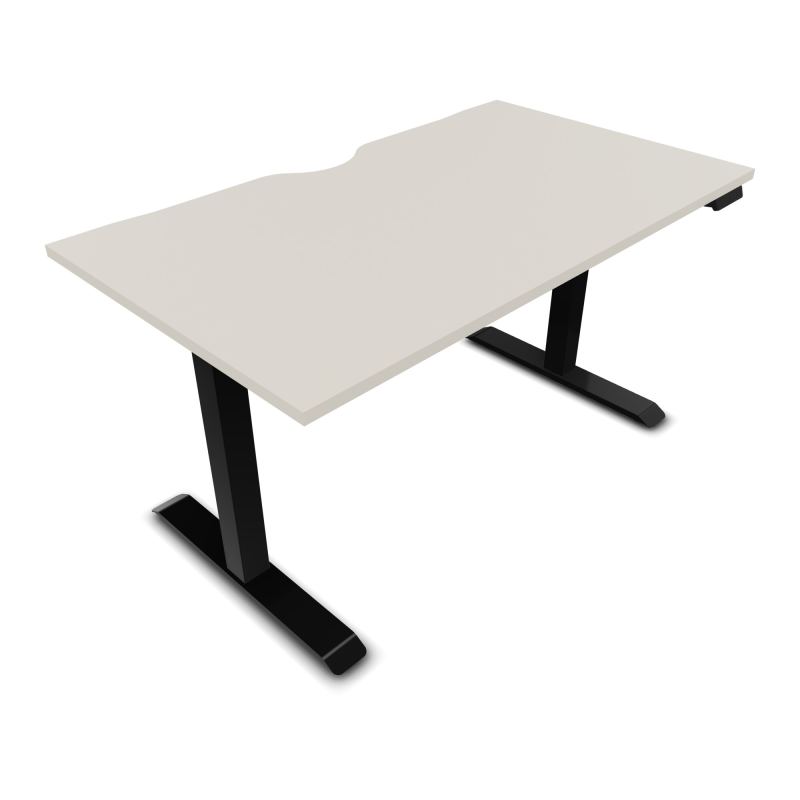 LUTZ 2 BUREAU L140 P80CM EP25 PLAT.ECHANCRURE MOTORISE EUR N5 SG