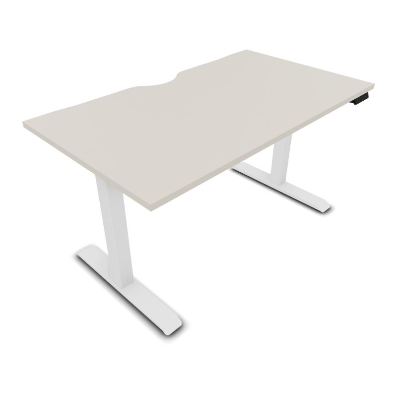 LUTZ 2 BUREAU L140 P80CM EP25 PLAT.ECHANCRURE MOTORISE EUR N5 SO