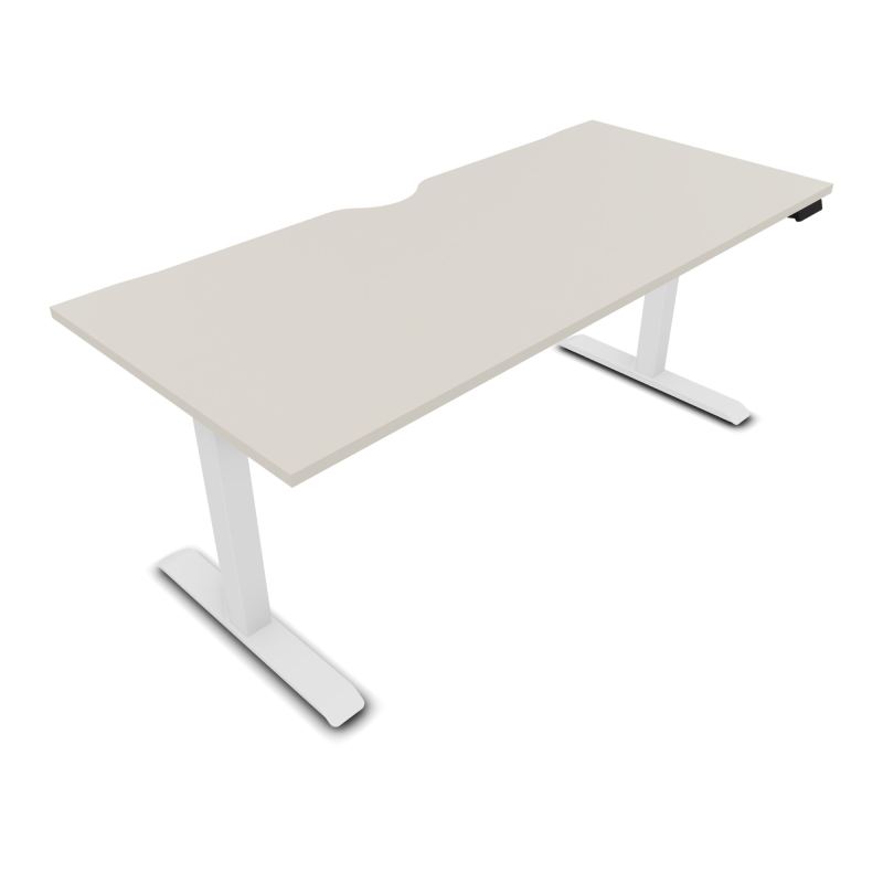 LUTZ 2 BUREAU L180 P80CM EP25 PLAT.ECHANCRURE MOTORISE EUR N5 SO