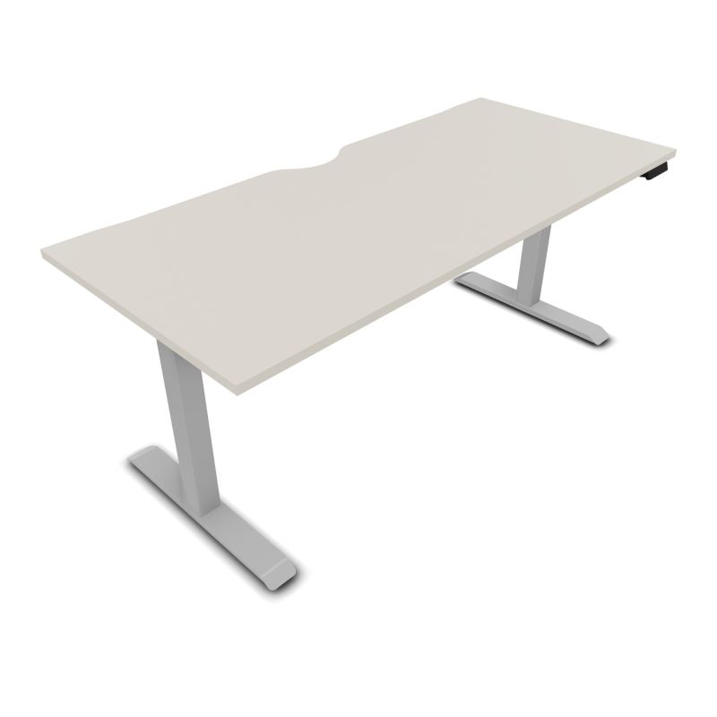 LUTZ 2 BUREAU L180 P80CM EP25 PLAT.ECHANCRURE MOTORISE EUR N5 Z4