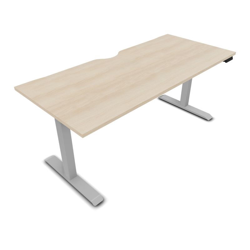 LUTZ 2 BUREAU L180 P80CM EP25 PLAT.ECHANCRURE MOTORISE EUR RZ Z4