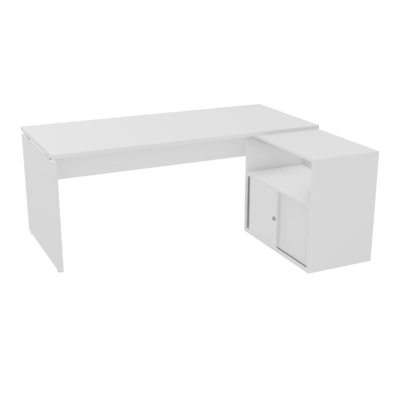 BUREAU AVEC MEUBLE RETOUR PORTEUR PL RECT P80X180 - RETOUR À DROITE  MG