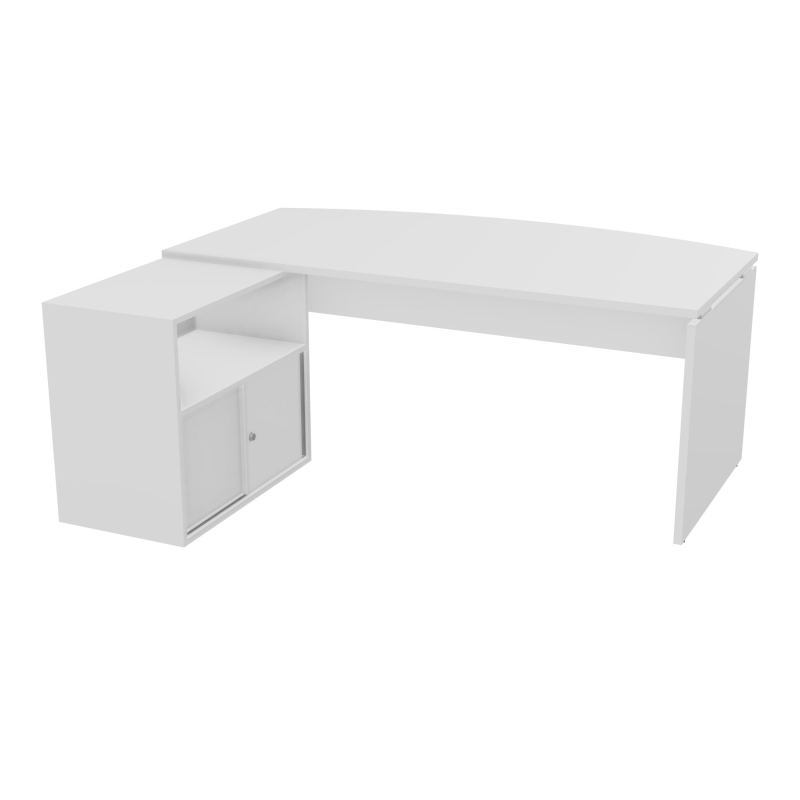 BUREAU AVEC MEUBLE RETOUR PORTEUR PL ARQUE P97X180 - RETOUR À GAUCHE  MG