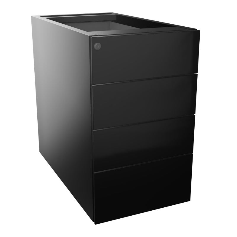 CAISSON HAUTEUR BUREAU L. 42 X P. 77 X H. 71 CM 4 TIROIRS PLATS SG