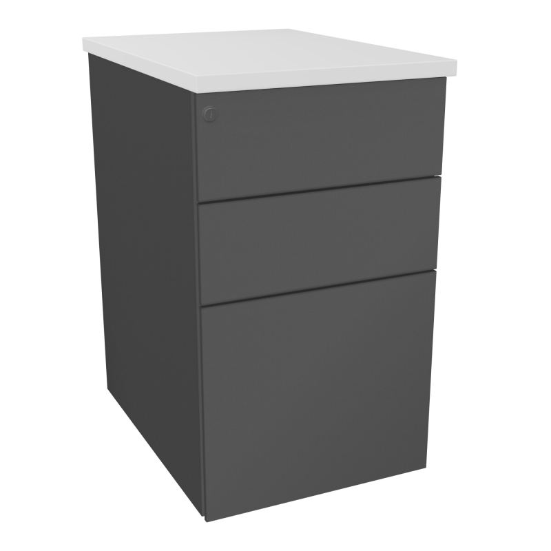 CAISSON HB METAL 3T P.60 L.43,2 H.73,5 CM DONT 1 DS TOP MELAMINE SC MG