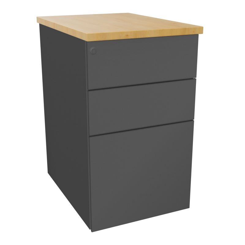 CAISSON HB METAL 3T P.60 L.43,2 H.73,5 CM DONT 1 DS TOP MELAMINE