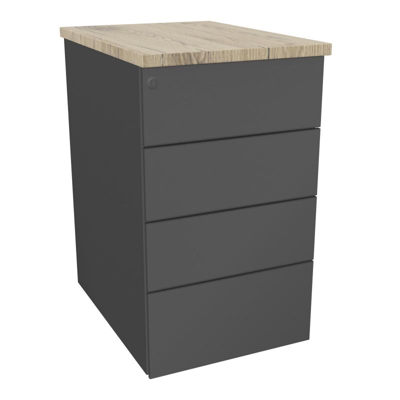 CAISSON HB METAL 4T PLT P.60 L.43,2 H.73,5 CM TOP MELAMINESC R3