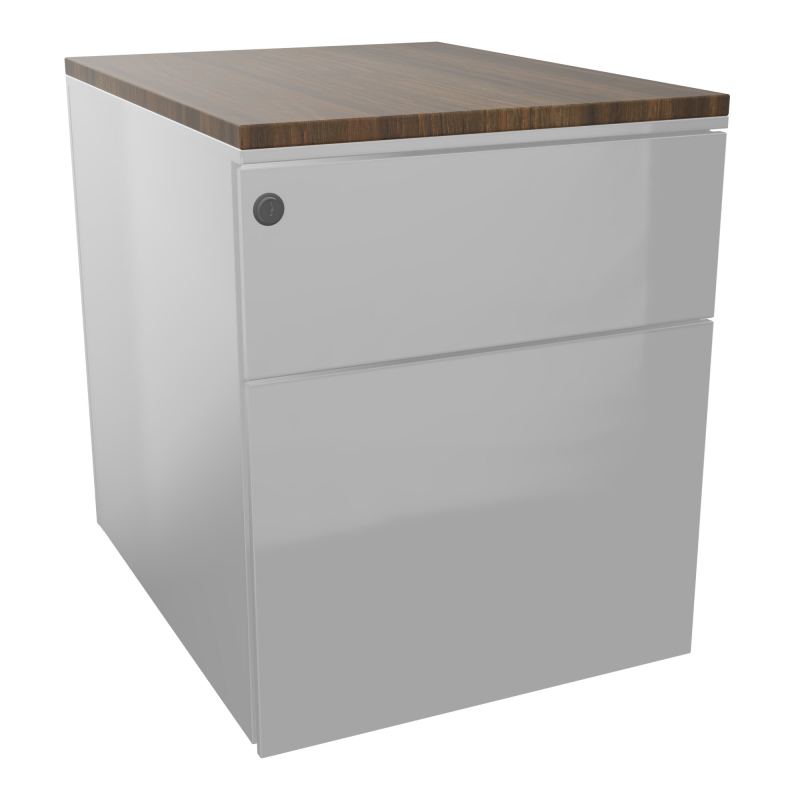 CAISSON MOB METAL 2T L.42,3 P.53,5 H.52,4 CM DONT 1 DS TOP MELAMINE SB N6