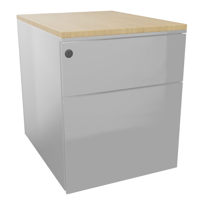 CAISSON MOB METAL 2T L.42,3 P.53,5 H.52,4 CM DONT 1 DS TOP MELAMINE