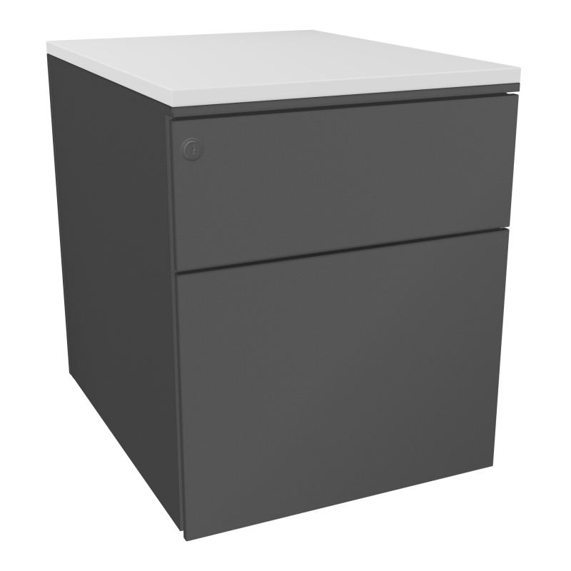 CAISSON MOB METAL 2T L.42,3 P.53,5 H.52,4 CM DONT 1 DS TOP MELAMINE SC MG