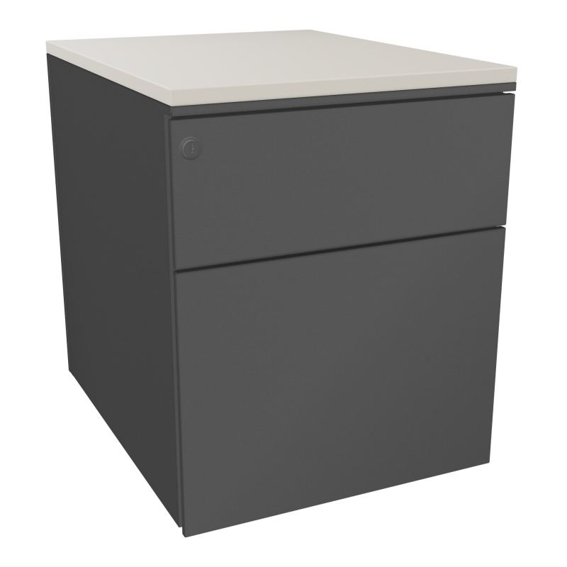CAISSON MOB METAL 2T L.42,3 P.53,5 H.52,4 CM DONT 1 DS TOP MELAMINE SC N5