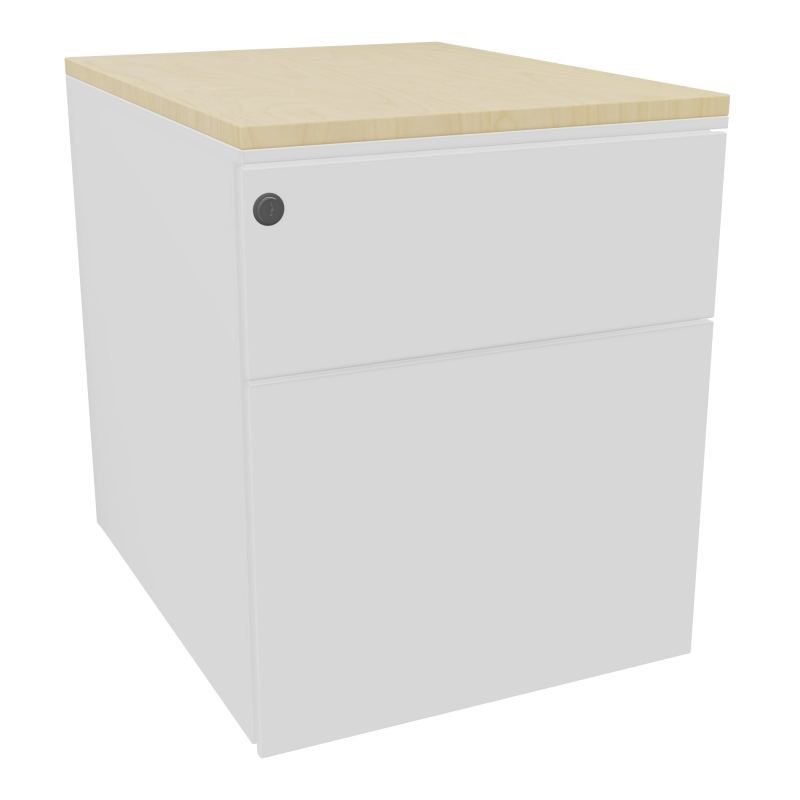 CAISSON MOB METAL 2T L.42,3 P.53,5 H.52,4 CM DONT 1 DS TOP MELAMINE SO N8
