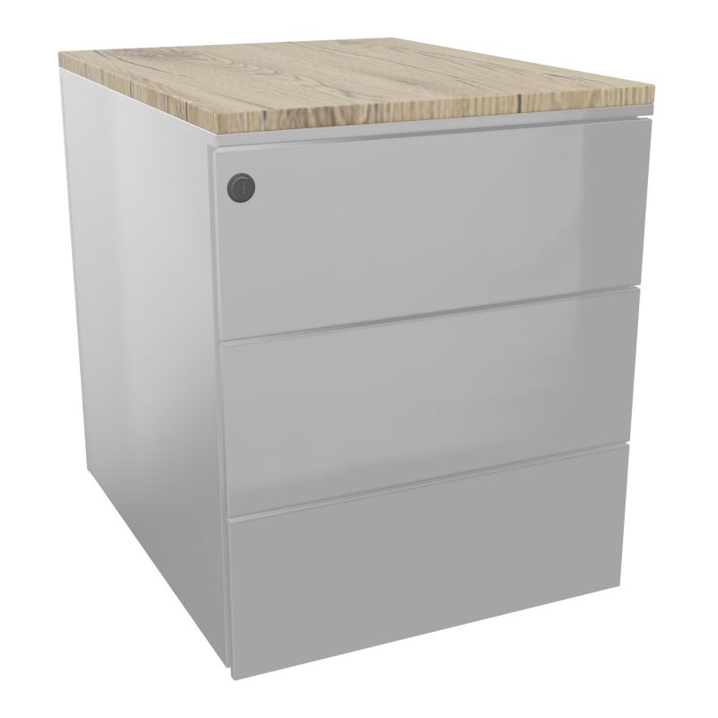 CAISSON MOB METAL 3T PLT L.42,3P.53,5 H.52,4 CM TOP MELAMINESB R3