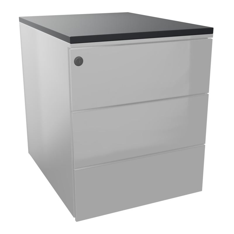 CAISSON MOB METAL 3T PLT L.42,3 P.53,5 H.52,4 CM TOP MELAMINE