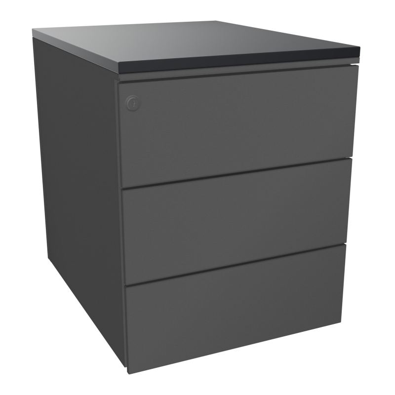 CAISSON MOB METAL 3T PLT L.42,3 P.53,5 H.52,4 CM TOP MELAMINE