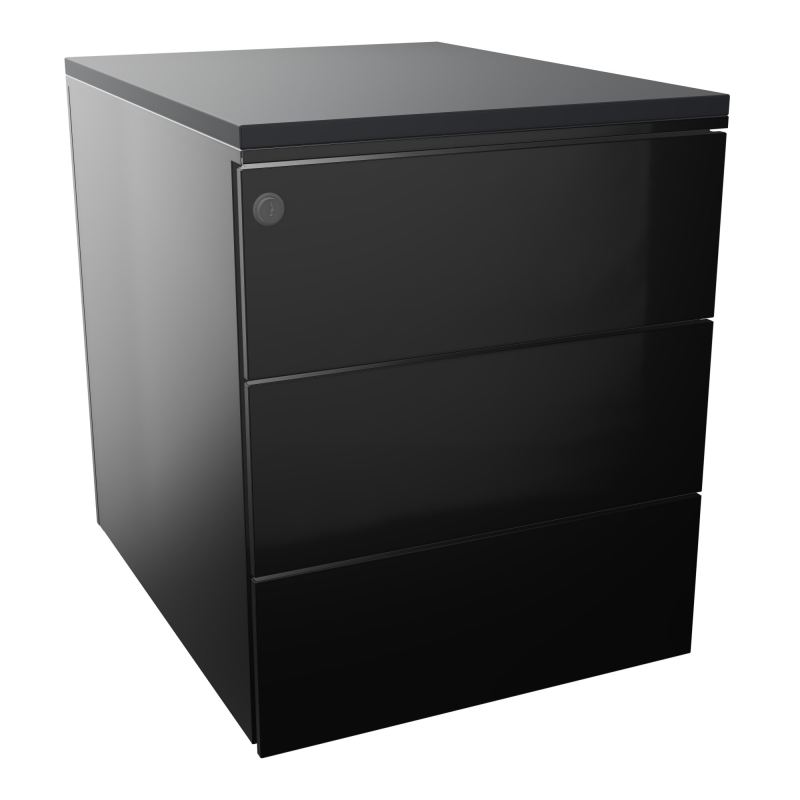 CAISSON MOB METAL 3T PLT L.42,3 P.53,5 H.52,4 CM TOP MELAMINE