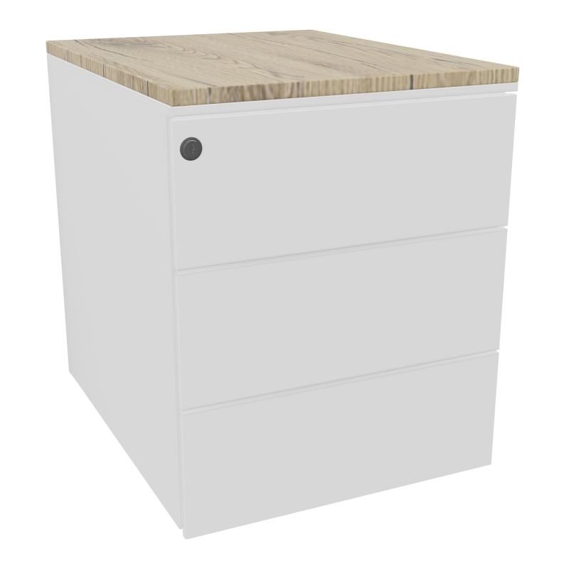CAISSON MOB METAL 3T PLT L.42,3P.53,5 H.52,4 CM TOP MELAMINESO R3