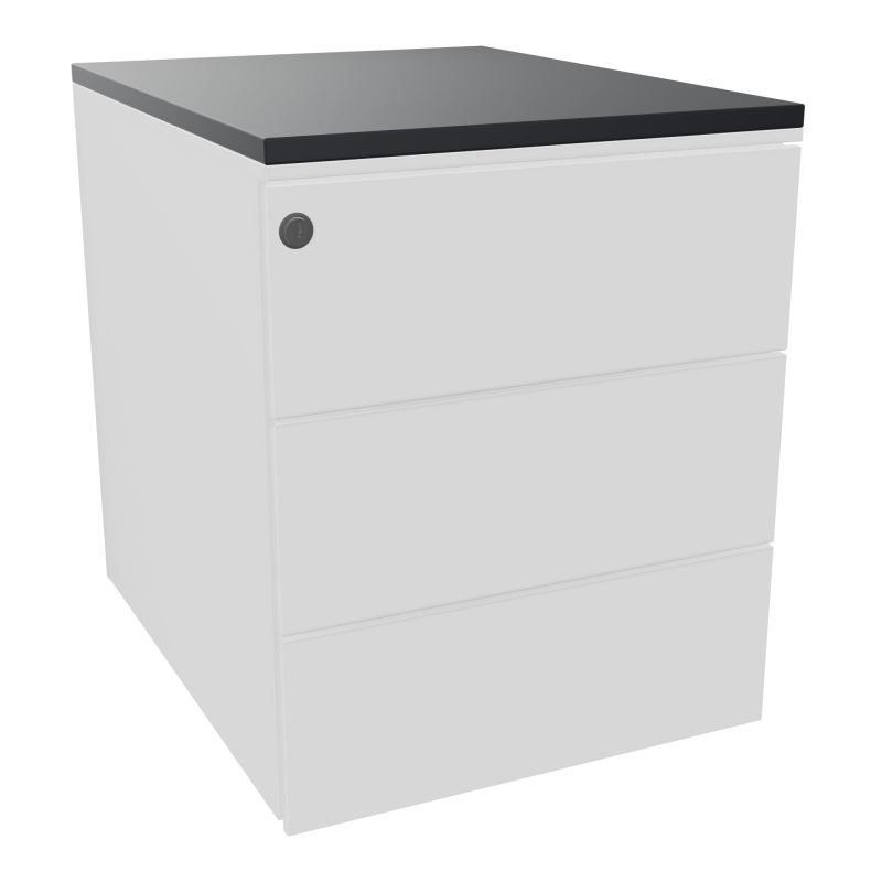 CAISSON MOB METAL 3T PLT L.42,3 P.53,5 H.52,4 CM TOP MELAMINE
