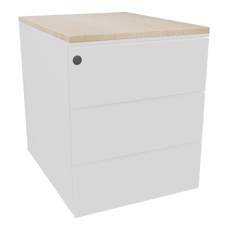 CAISSON MOB METAL 3T PLT L.42,3 P.53,5 H.52,4 CM TOP MELAMINE SO RZ