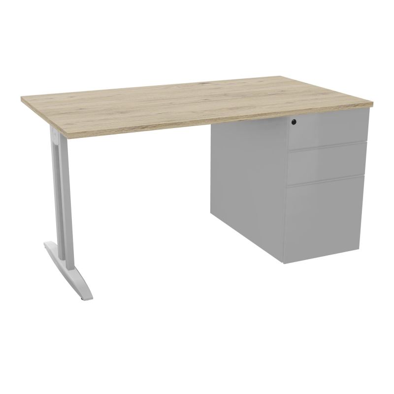 BUR RECT IDOL L140 XP80CM DECOR R3 PIED I FX SANS CARTER FIN SA ET CAISS PORT À DROITE ASS