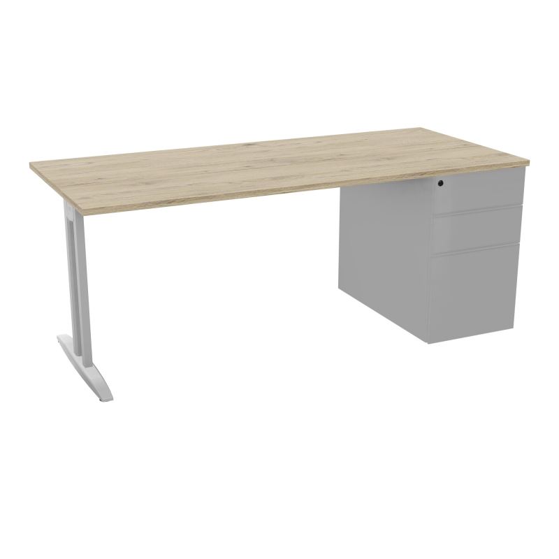 BUR RECT IDOL L180 XP80CM DECOR R3 PIED I FX SANS CARTER FIN SA ET CAISS PORT À DROITE ASS