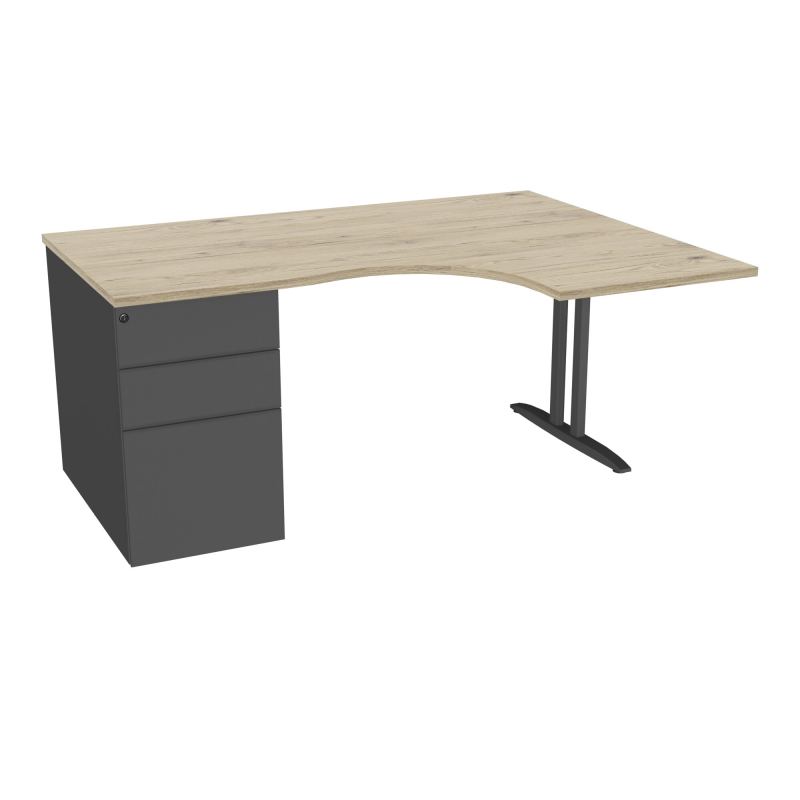 BUR CPT ASYM 90° IDOL L160 XRT. 60CM - A DRT DECOR R3 PIED FX I FIN SC - CAISS PORT SANS C