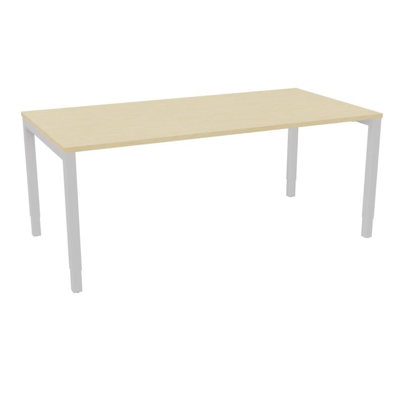 BUREAU ARIAL T RECT L180 P90EP25 PIED CARRE ARCHE REGLABLE N8 SD