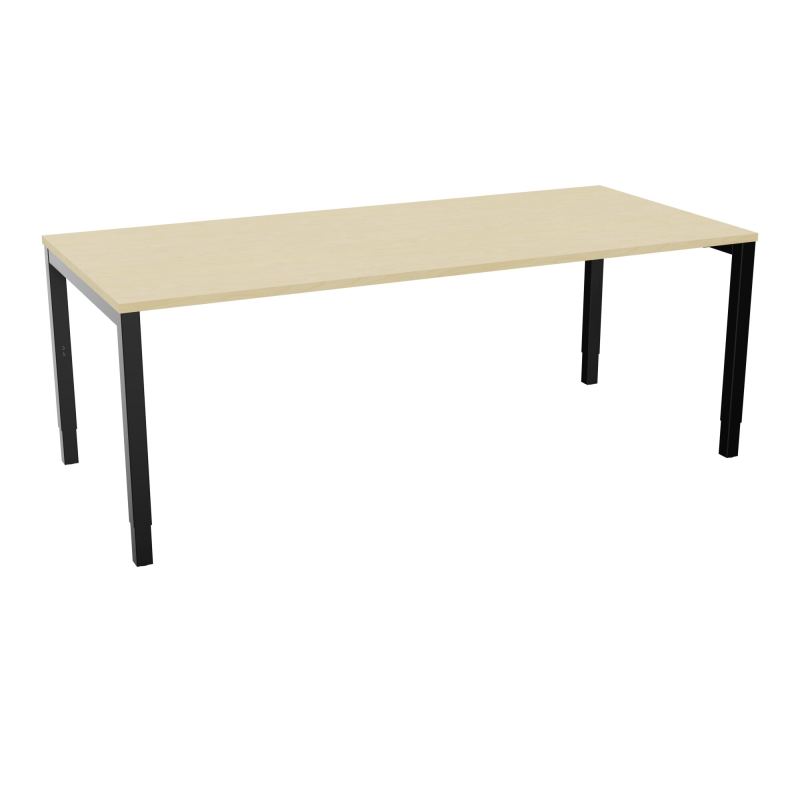 BUREAU ARIAL T RECT L200 P90EP25 PIED CARRE ARCHE REGLABLE N8 SG