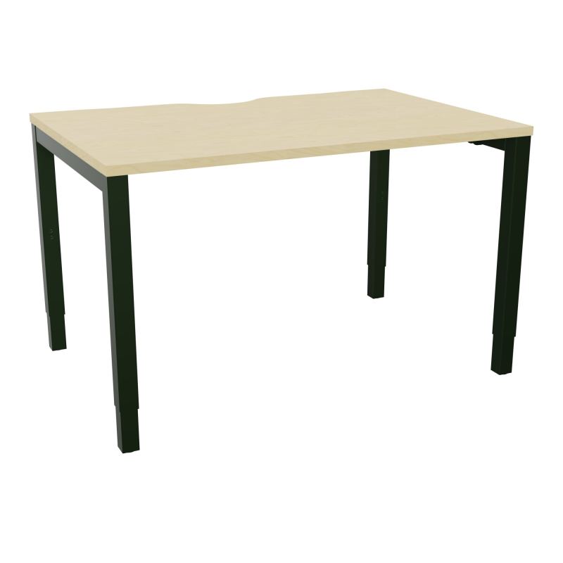 BUREAU ARIAL T RECT ECHANC.L120XP80 EP25 PIED CARRE ARCHE REGLABLE N8 ST