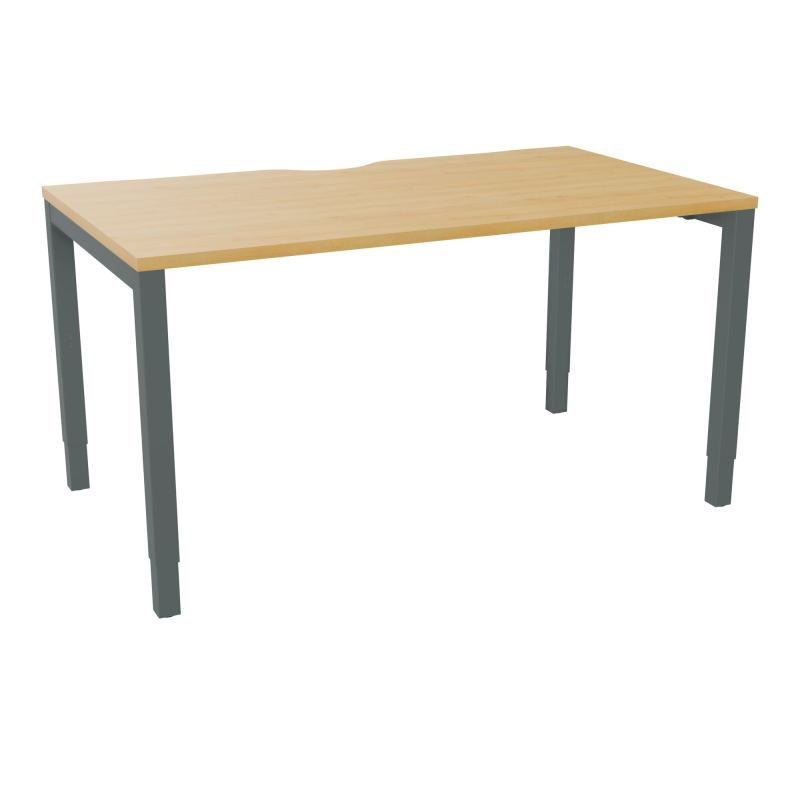 BUREAU ARIAL T RECT ECHANC.L140XP80 EP25 PIED CARRE ARCHE REGLABLE  R5 SU