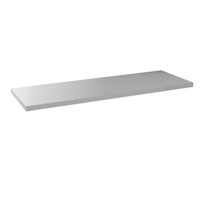 1 TABLETTE METAL DS L1200 PRARM MELA L120X43,2CM SA métal lisse gris aluminium