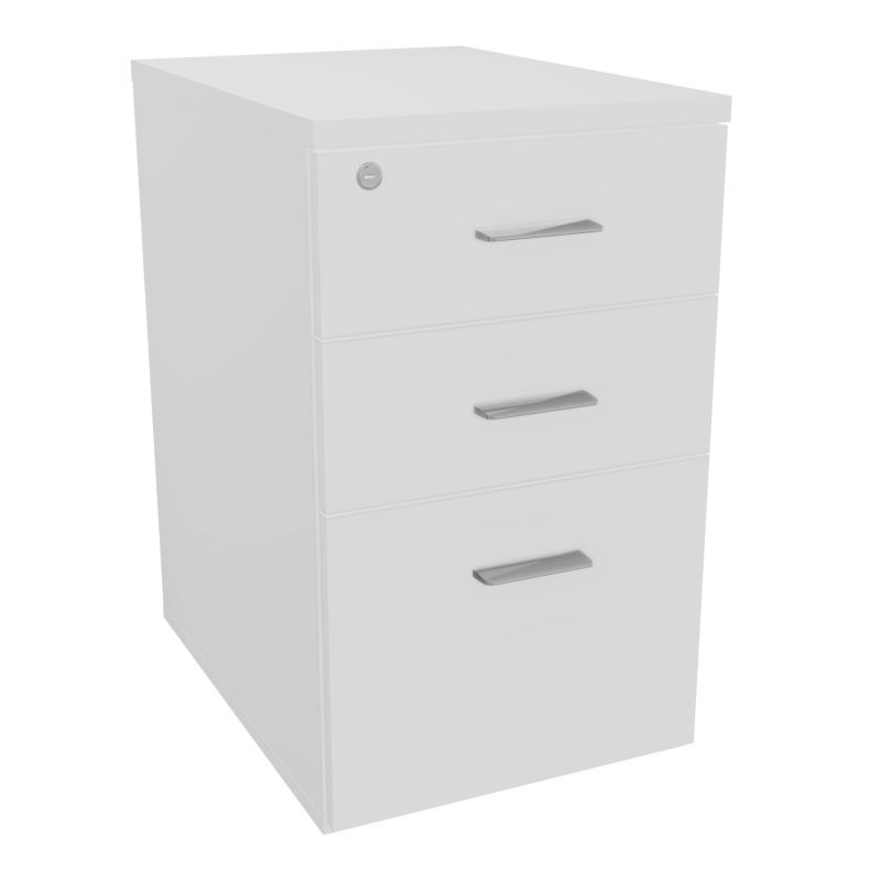 RETOUR SUR CAISSON HAUTEUR BUREAU P60XL43,2 - 3 TIROIRS DONT 1DS TOP EP25MM MG MG SB