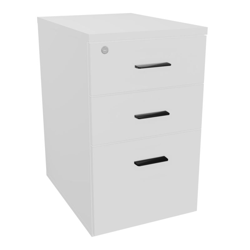 RETOUR SUR CAISSON HAUTEUR BUREAU P60XL43,2 - 3 TIROIRS DONT 1DS TOP EP25MM MG MG SG