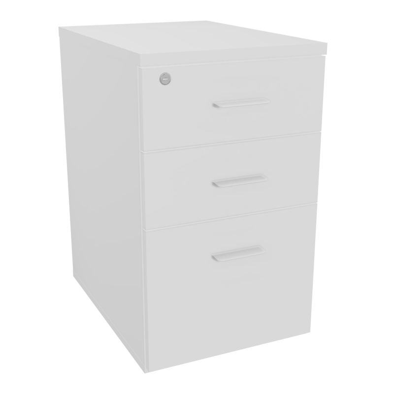 RETOUR SUR CAISSON HAUTEUR BUREAU P60XL43,2 - 3 TIROIRS DONT 1DS TOP EP25MM MG MG SO
