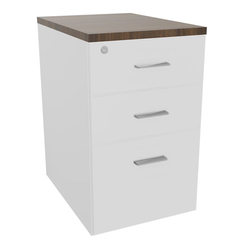 RETOUR SUR CAISSON HAUTEUR BUREAU P60XL43,2 - 3 TIROIRS DONT 1DS TOP EP25MM MG N6 SB