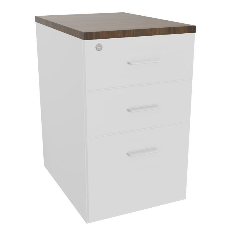 RETOUR SUR CAISSON HAUTEUR BUREAU P60XL43,2 - 3 TIROIRS DONT 1DS TOP EP25MM MG N6 SO