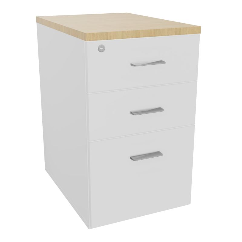 RETOUR SUR CAISSON HAUTEUR BUREAU P60XL43,2 - 3 TIROIRS DONT 1DS TOP EP25MM MG R1 SB