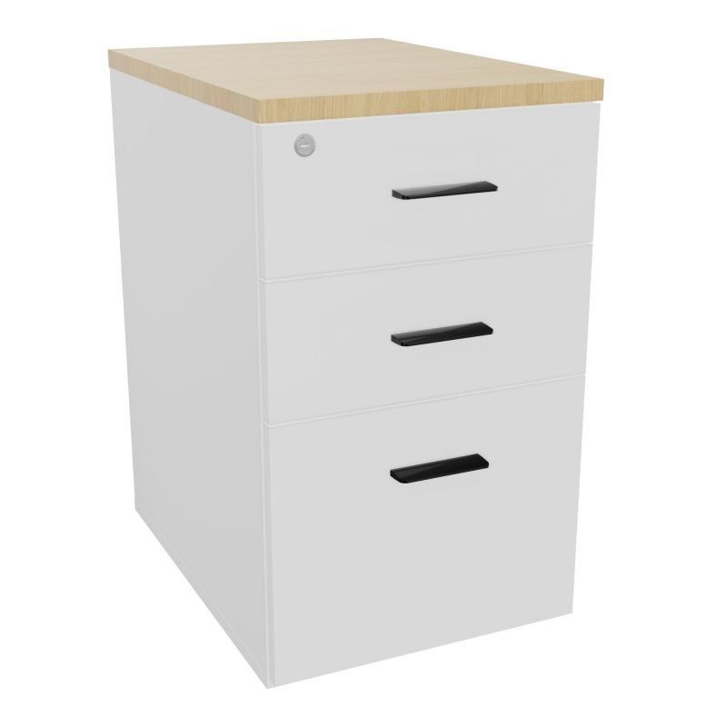 RETOUR SUR CAISSON HAUTEUR BUREAU P60XL43,2 - 3 TIROIRS DONT 1DS TOP EP25MM MG R1 SG