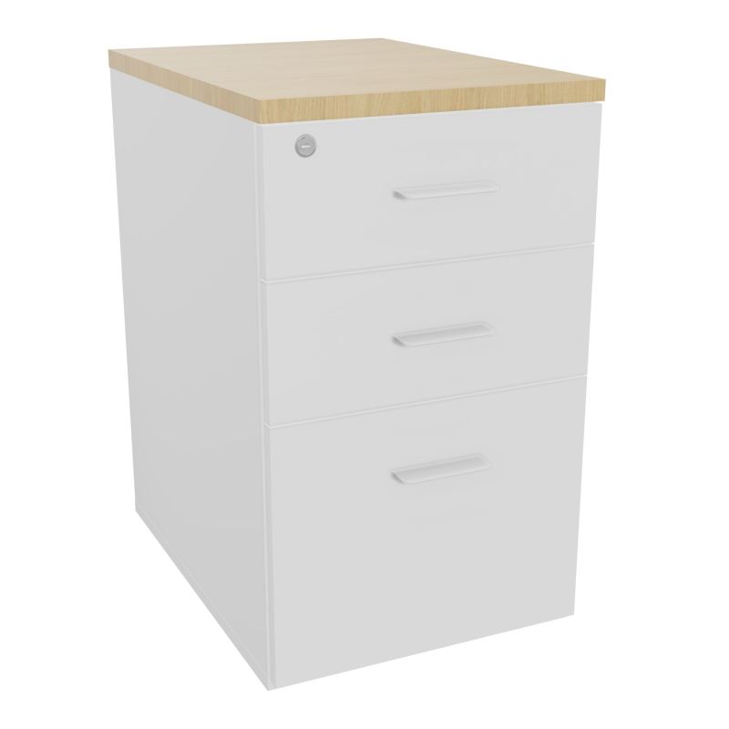 RETOUR SUR CAISSON HAUTEUR BUREAU P60XL43,2 - 3 TIROIRS DONT 1DS TOP EP25MM MG R1 SO