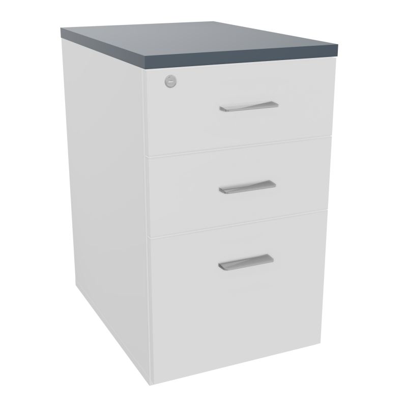 RETOUR SUR CAISSON HAUTEUR BUREAU P60XL43,2 - 3 TIROIRS DONT 1DS TOP EP25MM MG R6 SB