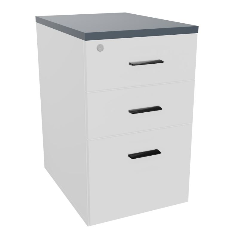 RETOUR SUR CAISSON HAUTEUR BUREAU P60XL43,2 - 3 TIROIRS DONT 1DS TOP EP25MM MG R6 SG