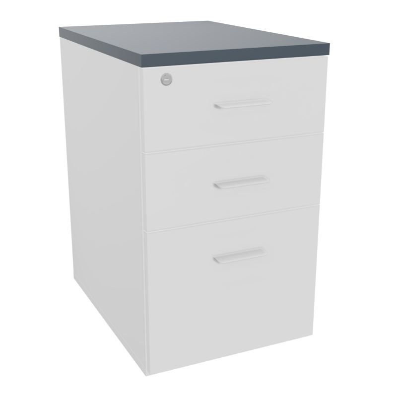 RETOUR SUR CAISSON HAUTEUR BUREAU P60XL43,2 - 3 TIROIRS DONT 1DS TOP EP25MM MG R6 SO