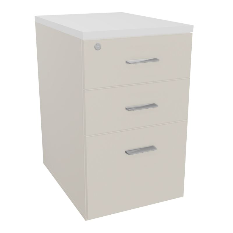 RETOUR SUR CAISSON HAUTEUR BUREAU P60XL43,2 - 3 TIROIRS DONT 1DS TOP EP25MM N5 MG SB