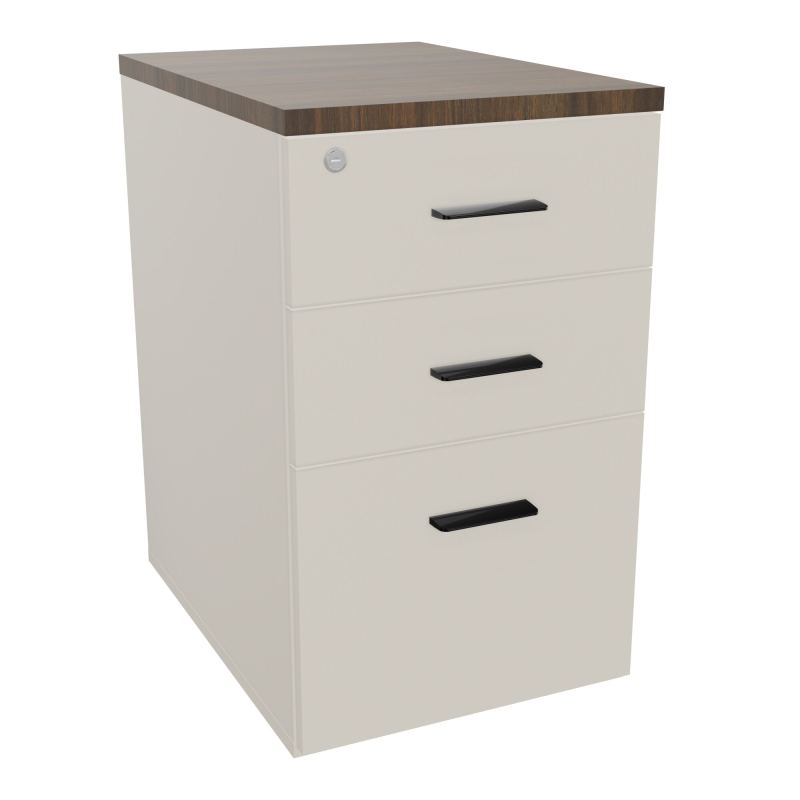 RETOUR SUR CAISSON HAUTEUR BUREAU P60XL43,2 - 3 TIROIRS DONT 1DS TOP EP25MM N5 N6 SG
