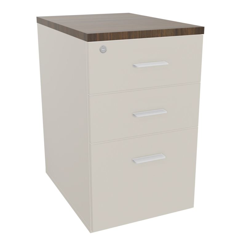 RETOUR SUR CAISSON HAUTEUR BUREAU P60XL43,2 - 3 TIROIRS DONT 1DS TOP EP25MM N5 N6 SO
