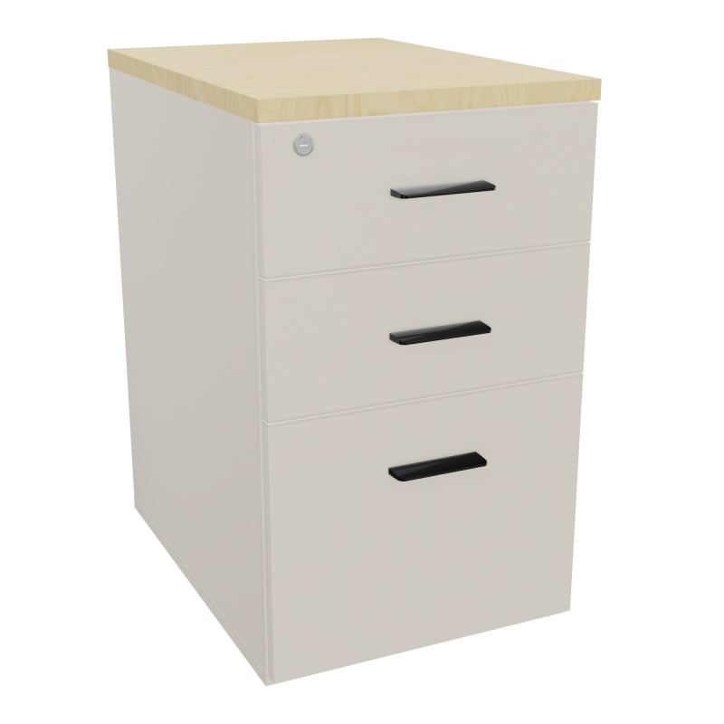 RETOUR SUR CAISSON HAUTEUR BUREAU P60XL43,2 - 3 TIROIRS DONT 1DS TOP EP25MM N5 N8 SG