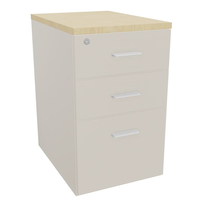RETOUR SUR CAISSON HAUTEUR BUREAU P60XL43,2 - 3 TIROIRS DONT 1DS TOP EP25MM N5 N8 SO