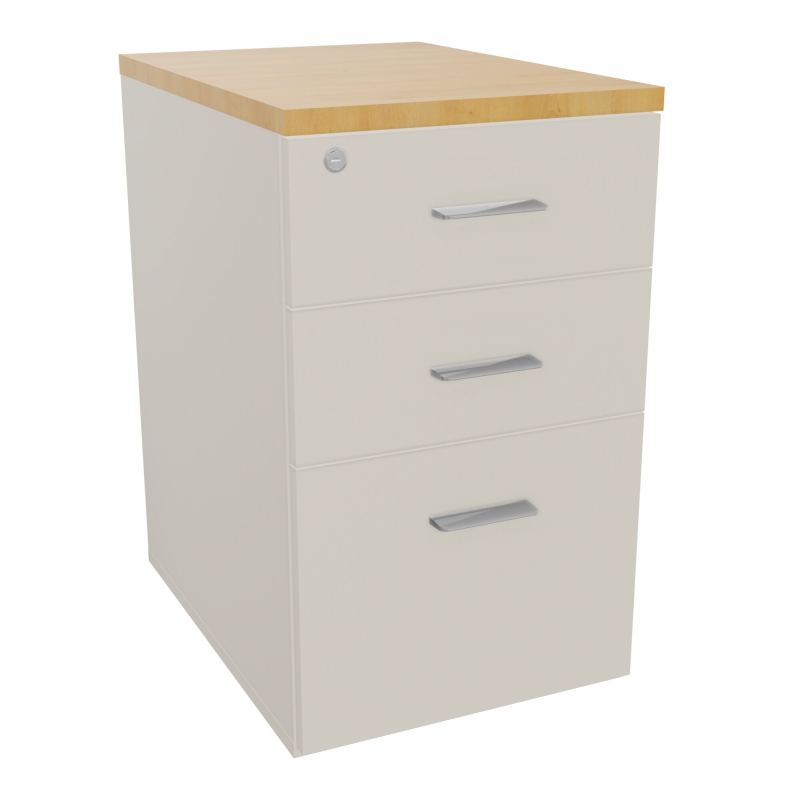 RETOUR SUR CAISSON HAUTEUR BUREAU P60XL43,2 - 3 TIROIRS DONT 1DS TOP EP25MM N5 R5 SB