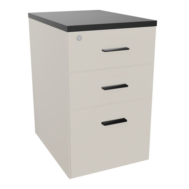 RETOUR SUR CAISSON HAUTEUR BUREAU P60XL43,2 - 3 TIROIRS DONT 1DS TOP EP25MM N5 R9 SG